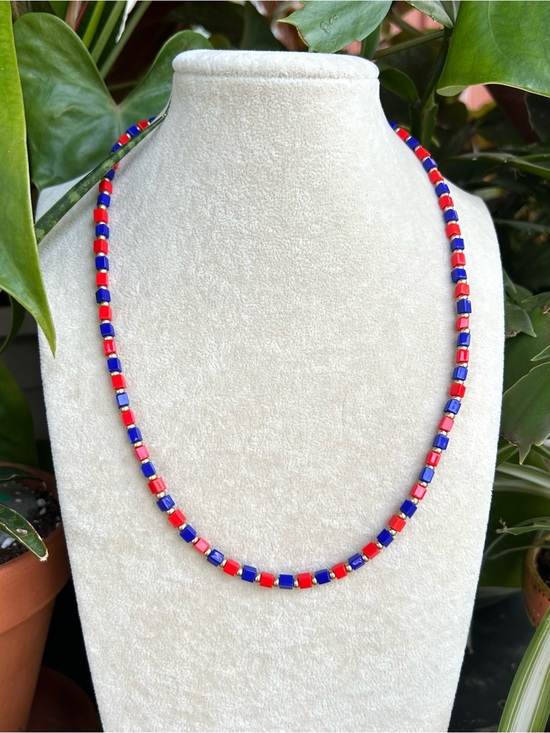 Handmade Jewelry - Blue & Red necklace